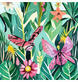 flowers leaves and branches hand drawn tropical vector image