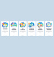 mobile app onboarding screens password protection vector image