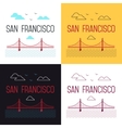 set of san francisco golden gate vector image vector image