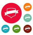 badge icons circle set vector image