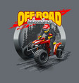 extreme red off road quad bike vector image vector image