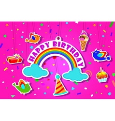 Happy birthday cartoon sign Royalty Free Vector Image