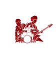 musician playing music together band vector image vector image