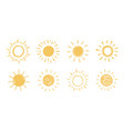 doodle sun sketch hand drawn cute vector image