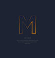 modern dotted letter m of the latin alphabet vector image vector image