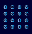 social media icons set vector image