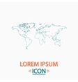 world map computer symbol vector image