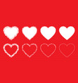 white hand drawn grunge heart icons set vector image vector image