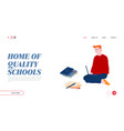 distance online or home education website landing vector image vector image