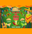 mexican cinco de mayo party drinks and fiesta food vector image vector image
