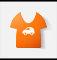 paper clipped sticker children t-shirt vector image vector image