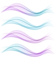 set of abstract blue waves vector image