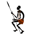 african warrior with spear vector image