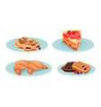 crepe with blueberries and sandwich jam vector image
