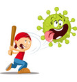 detonate corona virus - funny vector image