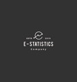 e letter stat stats logo hipster vintage retro vector image