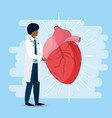 man doctor with heart to health day vector image vector image
