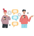 open social media communication concept vector image vector image