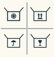 boxes line icon set vector image vector image