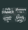 summer chalk hand lettering set vector image