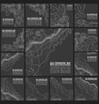 grey contours topography geographic vector image
