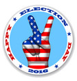 happy election day sticker with a victory symbol vector image vector image