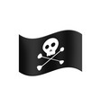 pirate flag waving in wind on a white isolated vector image vector image