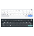 white and dark horizontal mobile keyboard vector image vector image