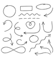 arrows circles and doodle symbols set vector image