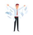 office paperwork worker with stack vector image vector image