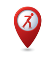map pointer with ice skater symbol vector image