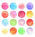 set drawn watercolor round shapes vector image