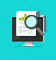 audit research on computer flat cartoon vector image