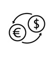 currency exchange icon transfer money from dollar vector image vector image