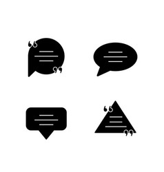 Empty chat bubbles with quotation marks black Vector Image
