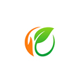 leaf round abstract ecology logo vector image vector image