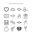 set of simple love icons for saint valentine day vector image