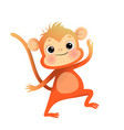 cute baby monkey playful character mascot for kids vector image vector image