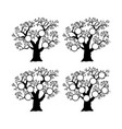 family tree genealogical silhouette vector image vector image