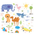 happy kids hand drawn vector image