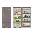 modern closed and opened refrigerator full vector image vector image