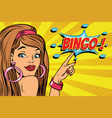 pop art woman bingo vector image vector image