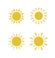flat sun icon vector image