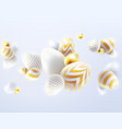 happy easter holiday background with 3d eggs vector image