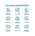 release management concept icons set vector image vector image