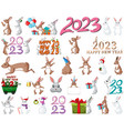 set of 2023 new year element icon vector image