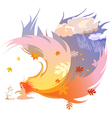 autumn angel vector image vector image