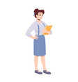 business woman holding file with documents vector image