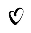 grunge black heart symbol vector image