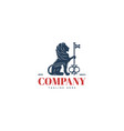 lion logo with of a holding key vector image